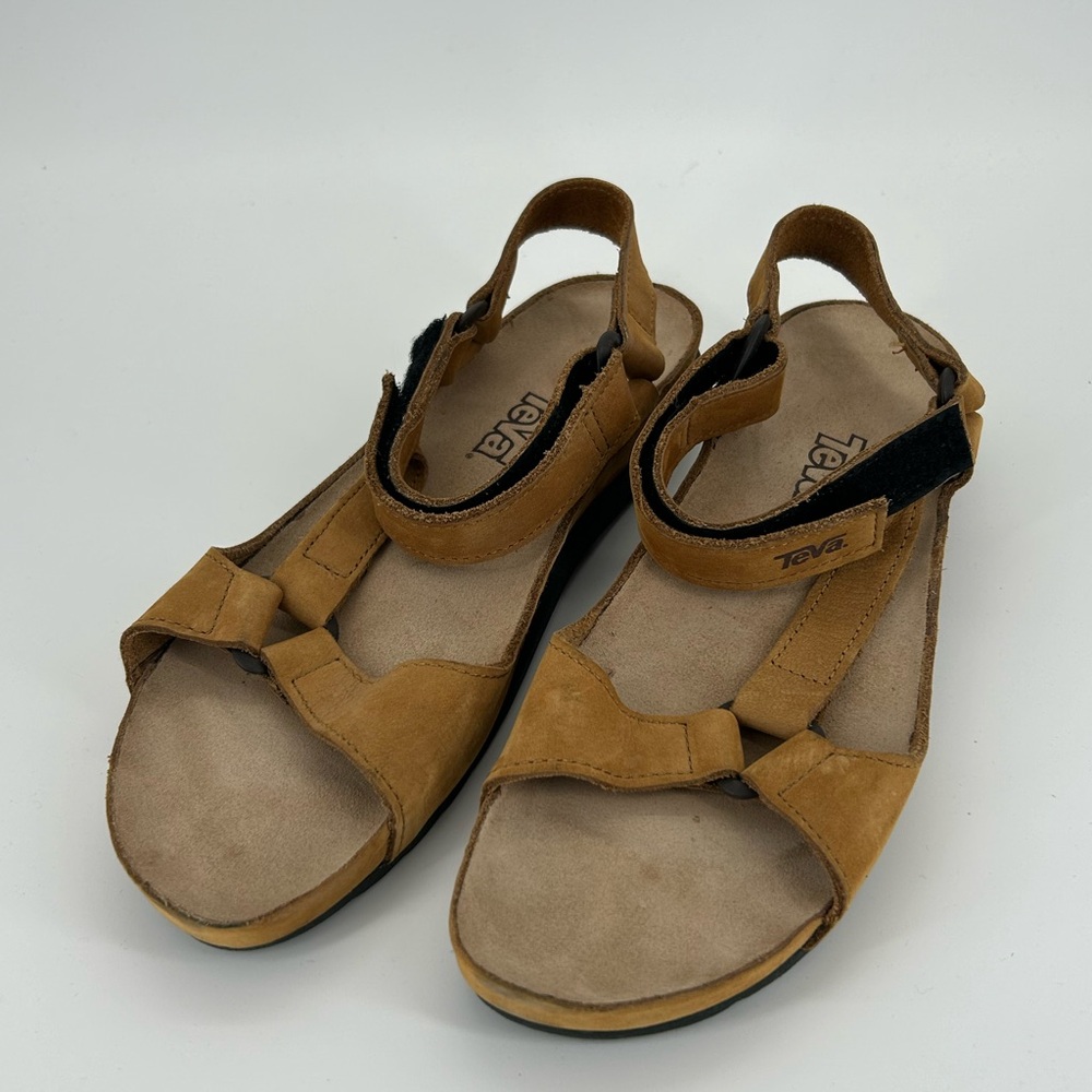 Teva City Sport Sandals Womens 11 Leather Honey Brown Comfort Walking‎